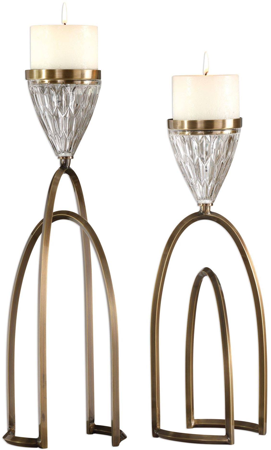 Uttermost Carma Bronze and Crystal Candleholders - Set of P5TGDQ_VVTO Uttermost Carma Bronze and Crystal Candleholders - Set of P5TGDQ_VVTO