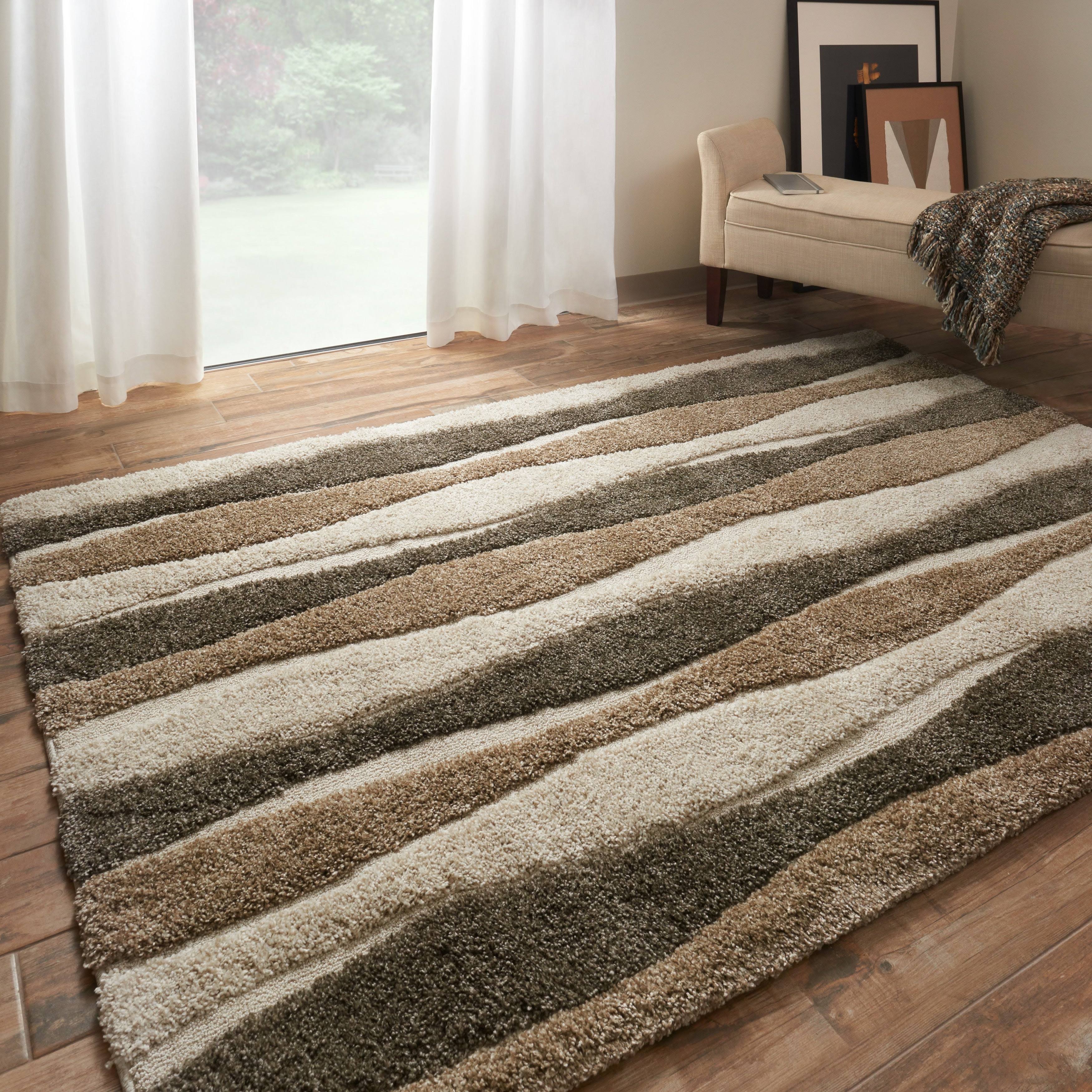 Alexander Home Julian Mid-Century Modern Wave Shag Area Rug - 2'UU8X5G_AEAJ