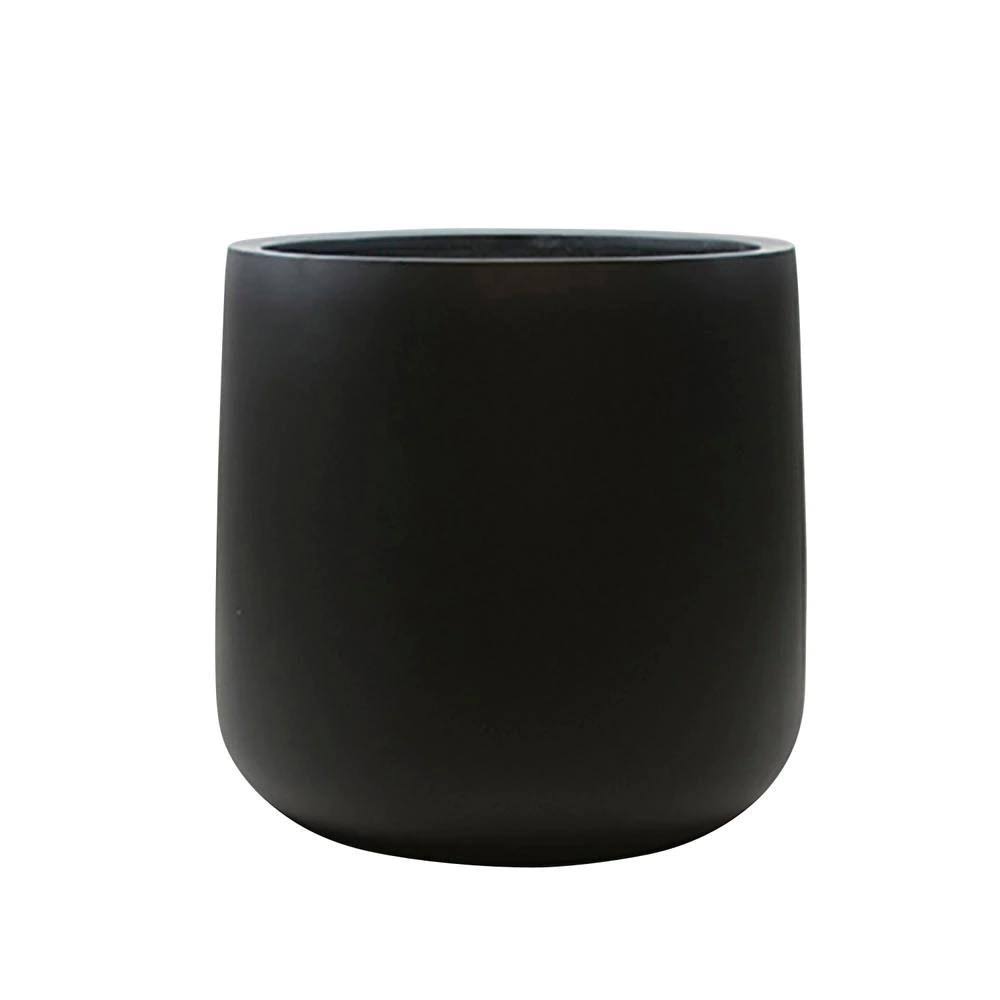 Vasesource Syrah 16 in. x 16 in. x 16 in. Opening Matte Black Round Bottom Fiberglass 4YXGRJ_WTOD