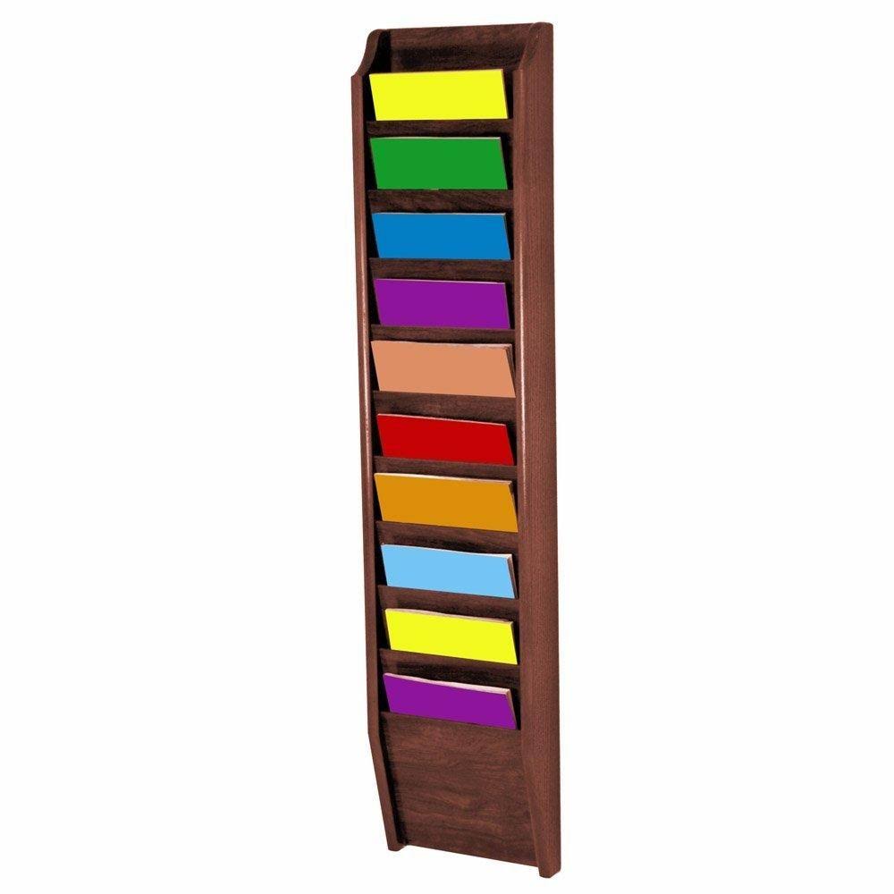 Wooden Mallet 10-Pocket Cascade Magazine Rack 3J0UMQ_MOVA Wooden Mallet 10-Pocket Cascade Magazine Rack 3J0UMQ_MOVA