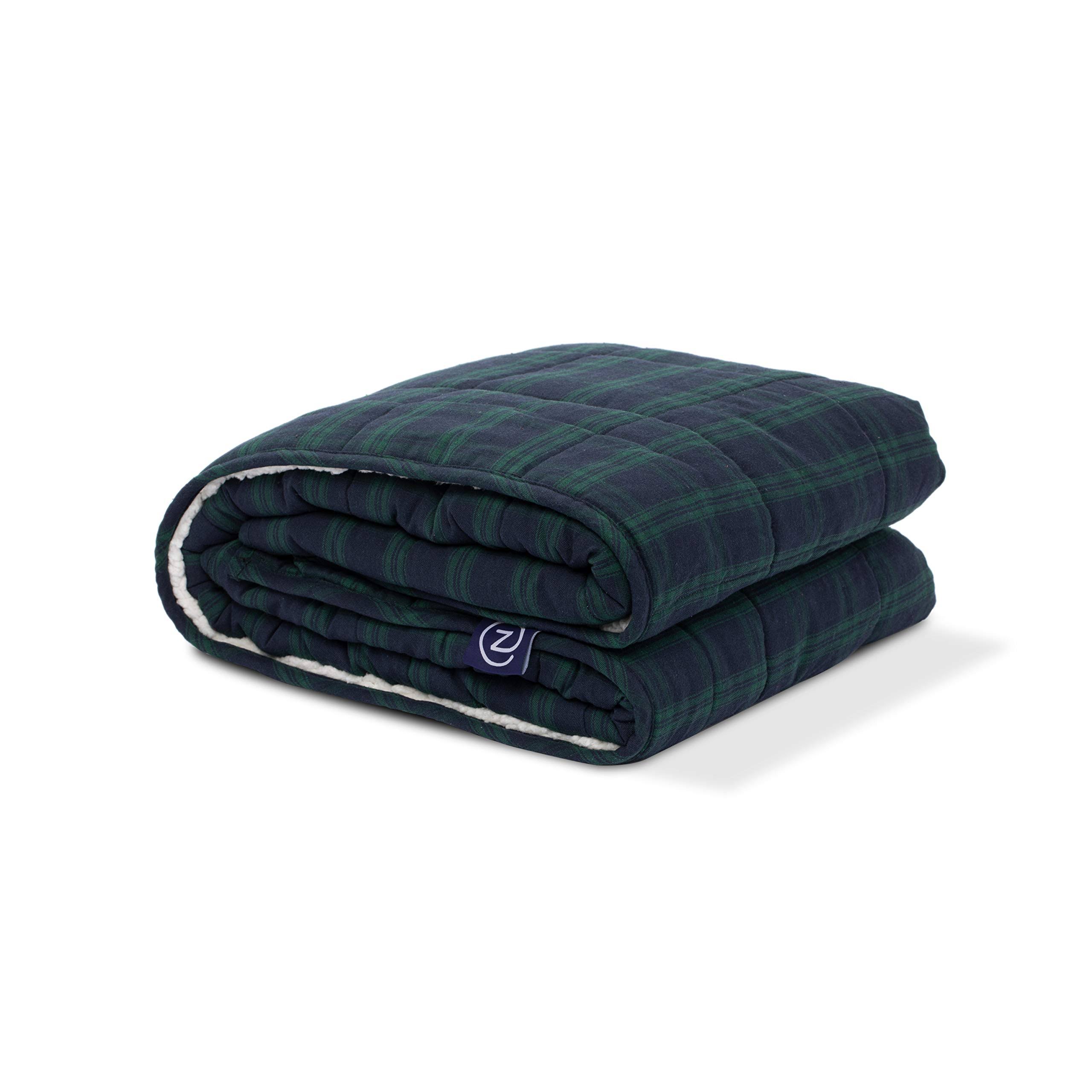 10lbs Flannel Sherpa Weighted Blanket Green Tartan Plaid - Z by QUZYIU_CITP 10lbs Flannel Sherpa Weighted Blanket Green Tartan Plaid - Z by QUZYIU_CITP