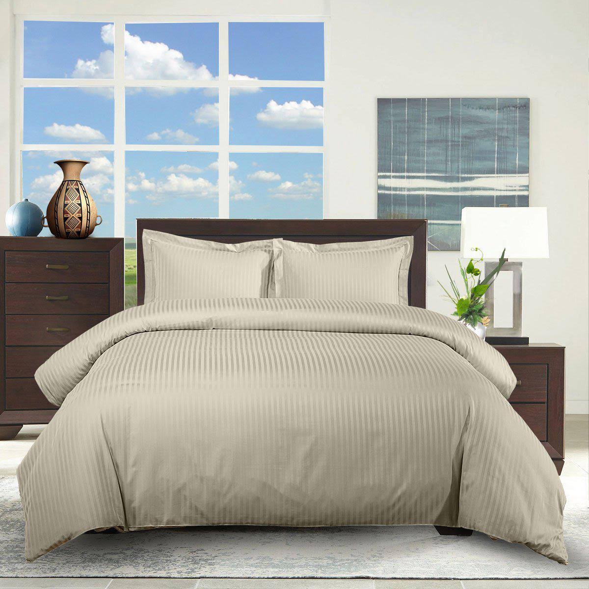 Striped Duvet Cover Set 100% Cotton 300 Thread Count King/Calking / CUBFLU_LPBB Striped Duvet Cover Set 100% Cotton 300 Thread Count King/Calking / CUBFLU_LPBB