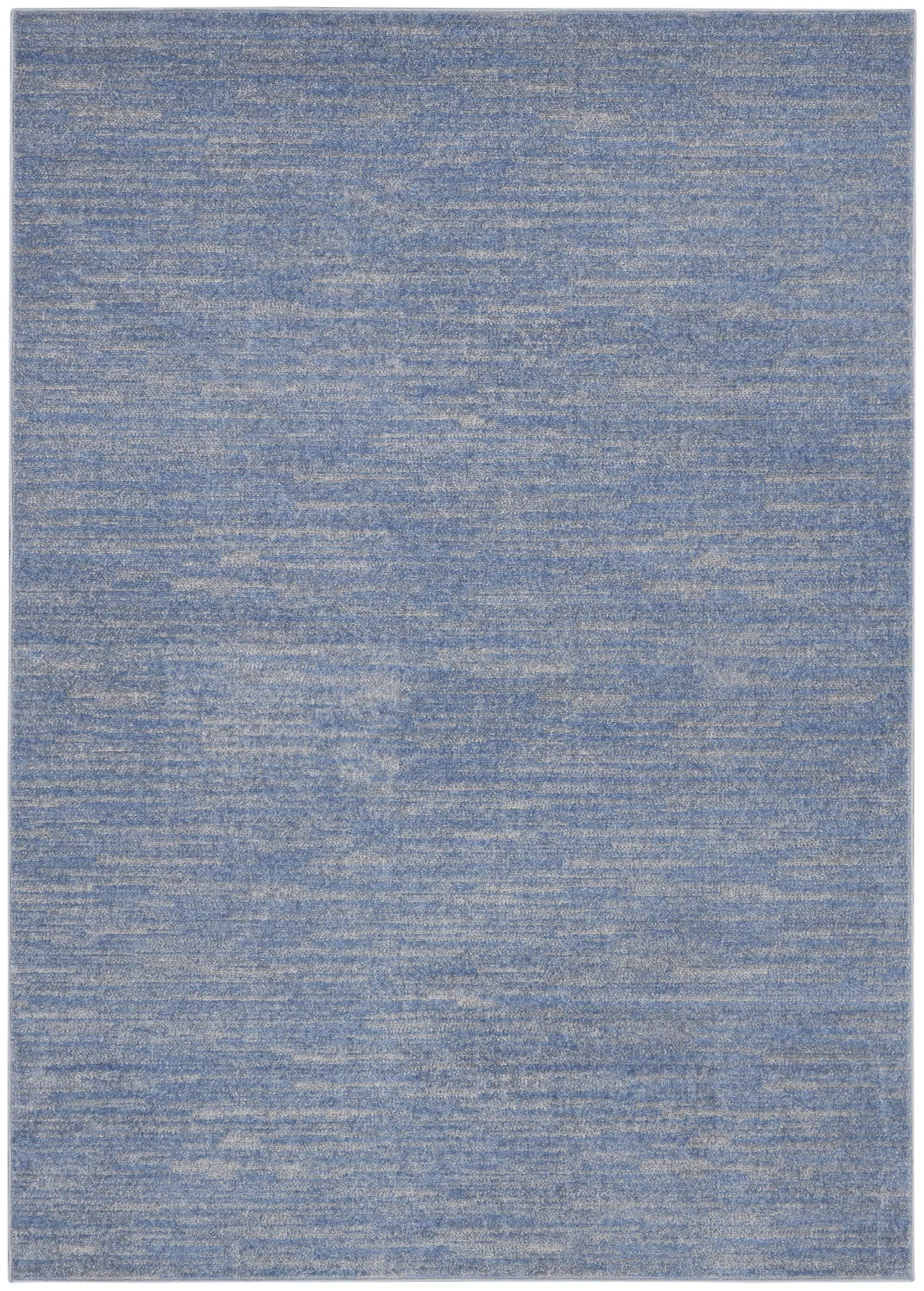 Nourison Essentials Solid Contemporary Blue/Grey Area Rug, Size: 6' x 9' 9W2MYY_KQEK