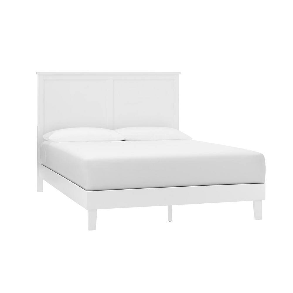 StyleWell Granbury White Wood Queen Panel Bed (61.18 in. W x 48 in. H) IBIJVG_TT7R StyleWell Granbury White Wood Queen Panel Bed (61.18 in. W x 48 in. H) IBIJVG_TT7R