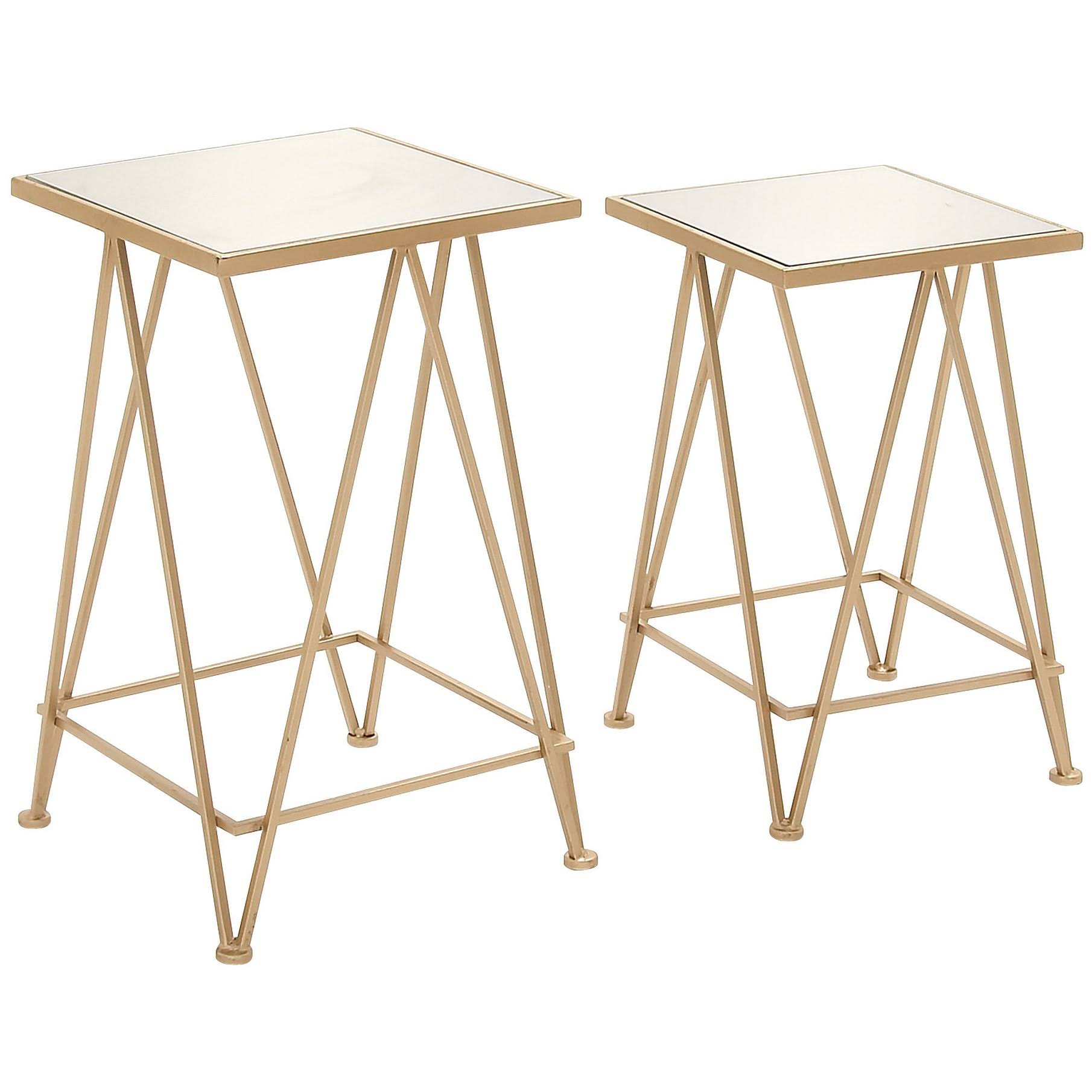 Attractive Metal Mirror Accent Table Set of OLAG0P_7AFV Attractive Metal Mirror Accent Table Set of OLAG0P_7AFV