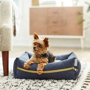 Frisco Heathered Woven Reversible Modern Zipper Bolster Cat Dog Bed, Gray, X-MGNLOU_IWFU Frisco Heathered Woven Reversible Modern Zipper Bolster Cat Dog Bed, Gray, X-MGNLOU_IWFU