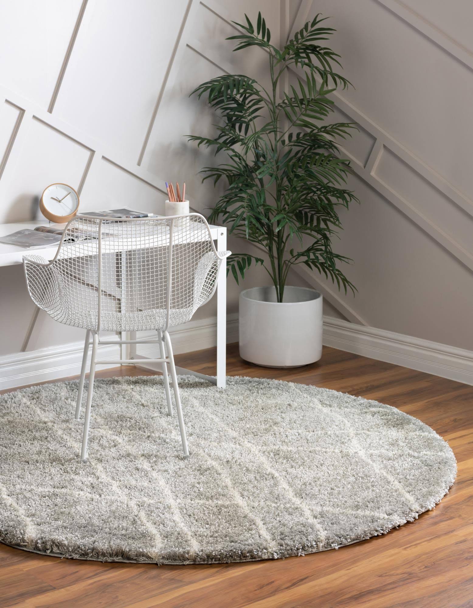 Soft Touch Shag Cloud Gray 8 ft Round Round Area CCMY8J_JMIQ