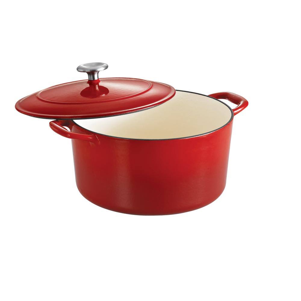 Tramontina Gourmet 6.5 qt. Round Enameled Cast Iron Dutch Oven in Gradated Red with JDWPKY_RNZJ Tramontina Gourmet 6.5 qt. Round Enameled Cast Iron Dutch Oven in Gradated Red with JDWPKY_RNZJ
