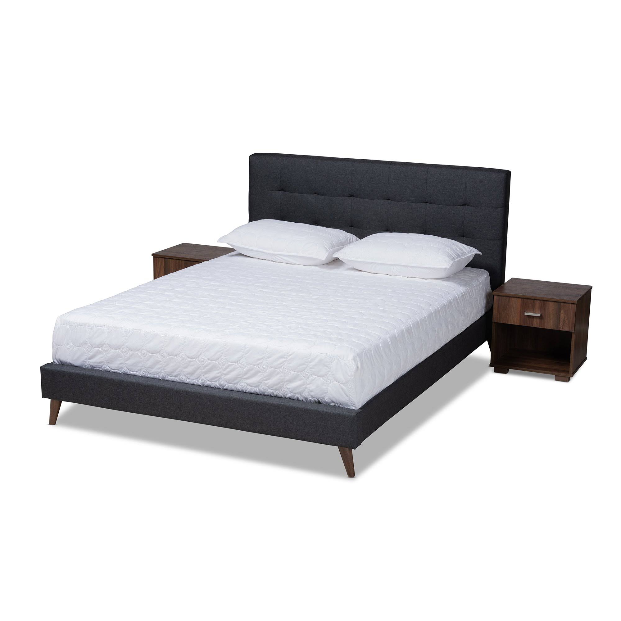 Baxton Studio Maren 3 Piece Full Upholstered Platform Bed Set in Dark Gray/RNQPFU_W1DU Baxton Studio Maren 3 Piece Full Upholstered Platform Bed Set in Dark Gray/RNQPFU_W1DU