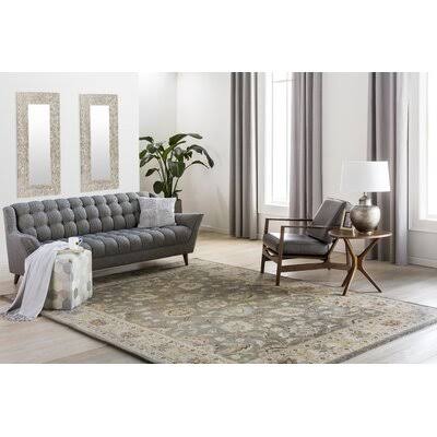 Arden Floral Handmade Wool Charcoal Area Rug Birch Lane Rug Size Rectangle 8' x 11' ZYBY4R_3HHN Arden Floral Handmade Wool Charcoal Area Rug Birch Lane Rug Size Rectangle 8' x 11' ZYBY4R_3HHN