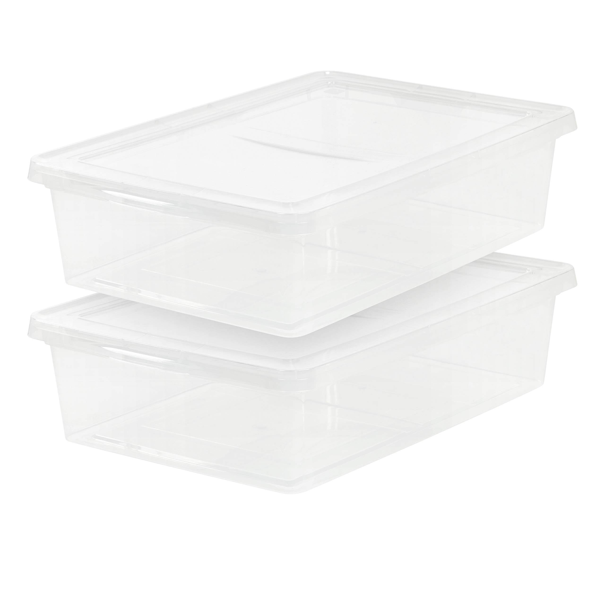 Iris USA 28 Quart Plastic Storage Box, Clear, 2 63ZBIK_3M9Y