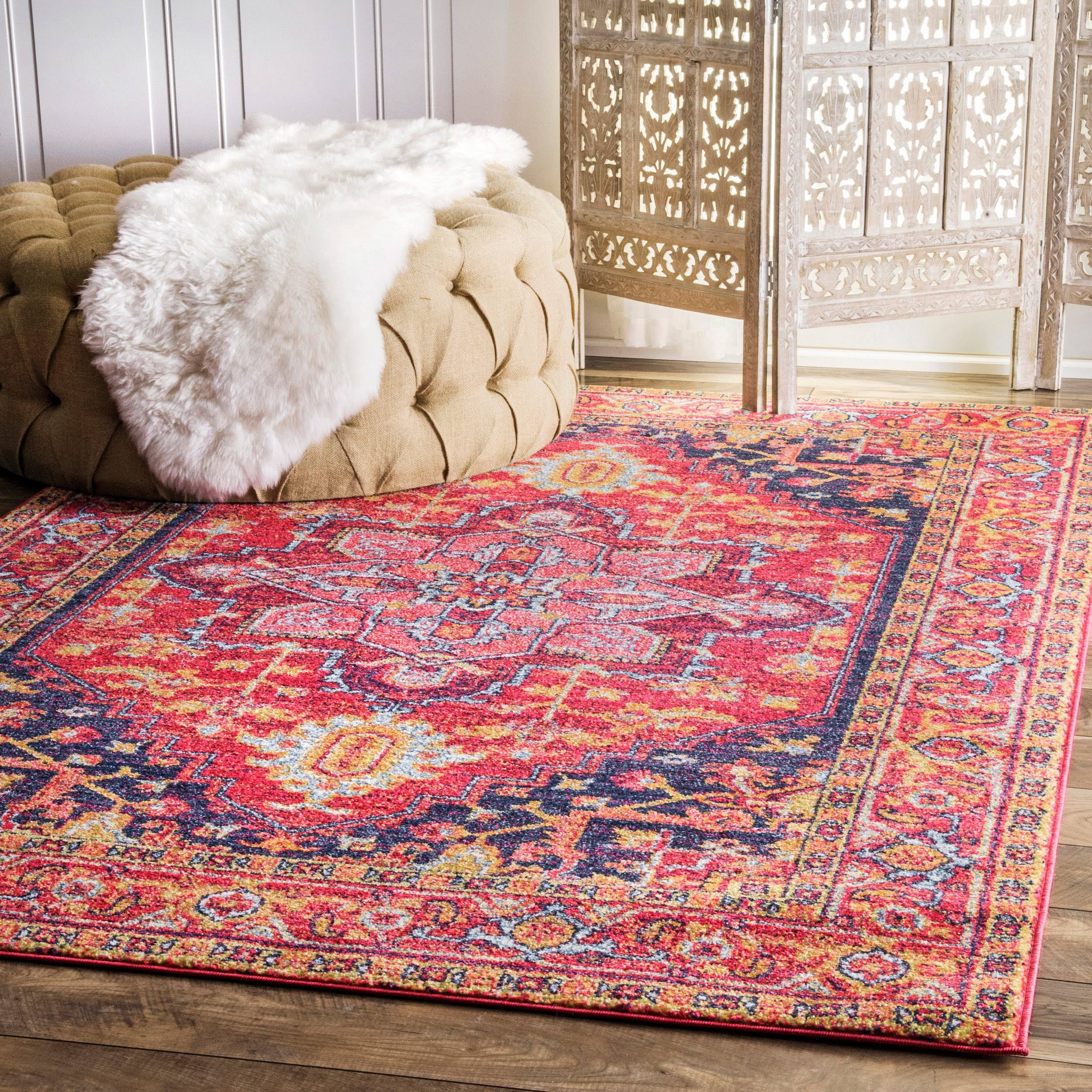 Rugs USA Katrina Blooming Bosphorus Traditional Rectangle Rosette Rug, 8TB9AR_KQ48 Rugs USA Katrina Blooming Bosphorus Traditional Rectangle Rosette Rug, 8TB9AR_KQ48