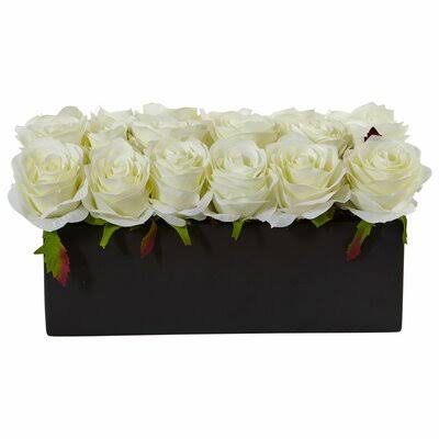Silk Dozen Roses Floral Arrangement in Planter House of Hampton Flower Color CKYAZW_9XUL Silk Dozen Roses Floral Arrangement in Planter House of Hampton Flower Color CKYAZW_9XUL