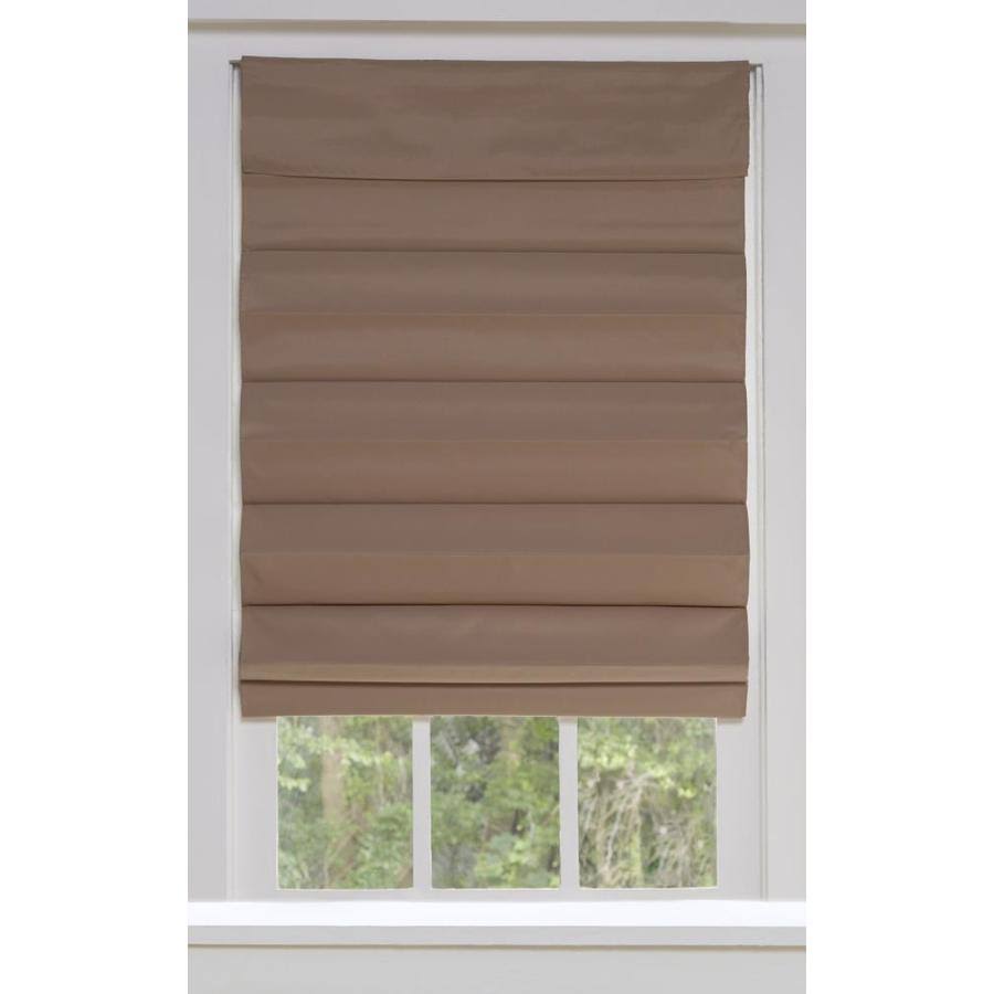 Allen + Roth 56-in x 72-in Desert Tan Blackout Cordless Roman Shade Cotton in Brown | PM08YJ_YACD