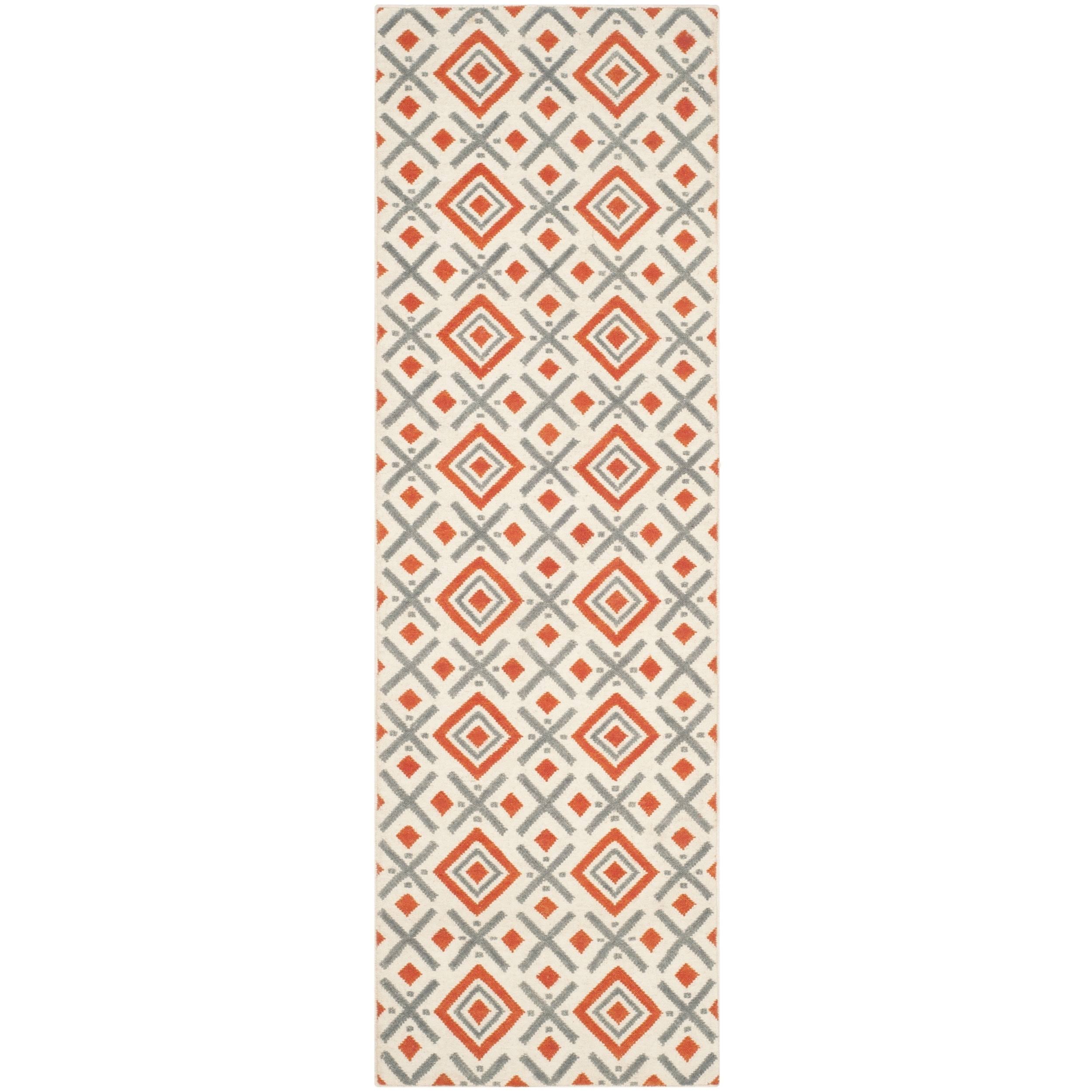 Safavieh Dhurries DHU116A Ivory / Tangerine Rug 2'KE8SZA_ENFC Safavieh Dhurries DHU116A Ivory / Tangerine Rug 2'KE8SZA_ENFC
