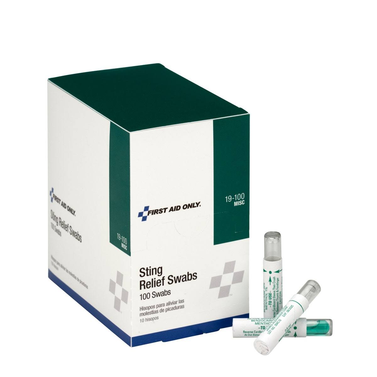 First Aid Only 19-100 Sting Relief Swabs, 100/ZV4IGN_EBPW