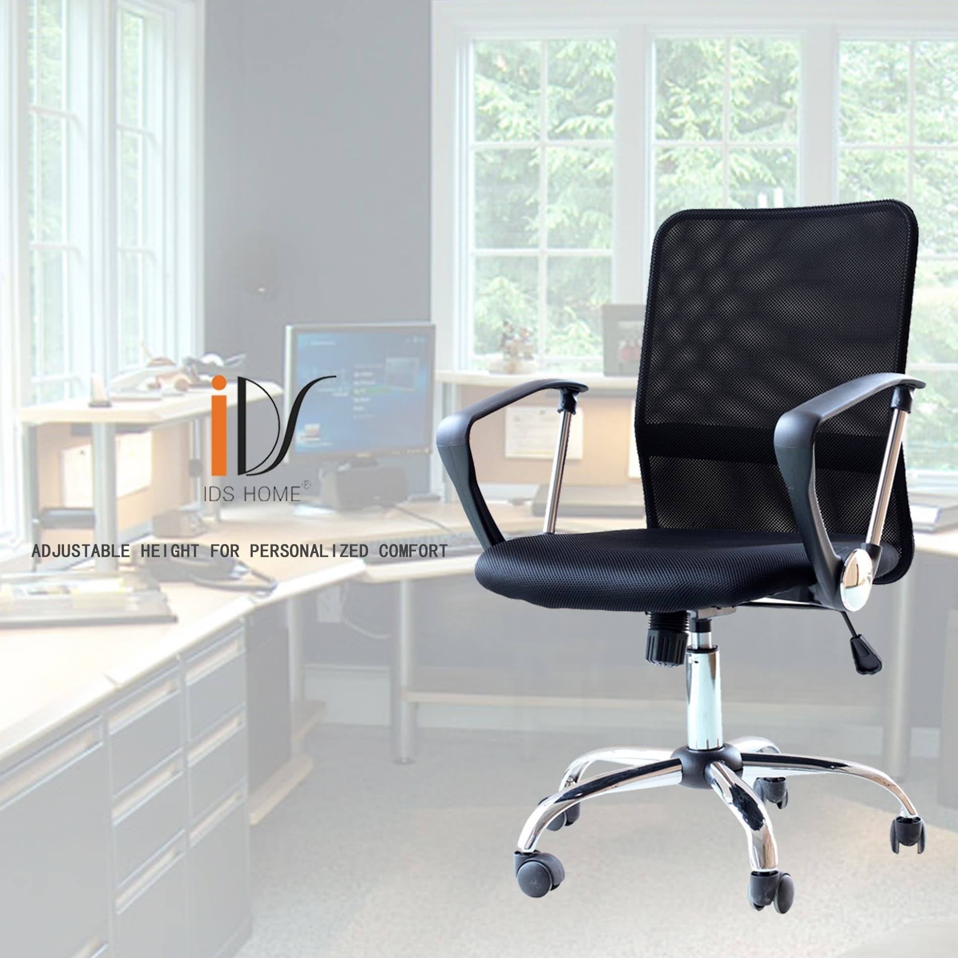 IDS Home Ergonomic Adjustable Mesh Mid-Back Office Task Desk Chair with Arms, 8SE9HF_CUT4 IDS Home Ergonomic Adjustable Mesh Mid-Back Office Task Desk Chair with Arms, 8SE9HF_CUT4