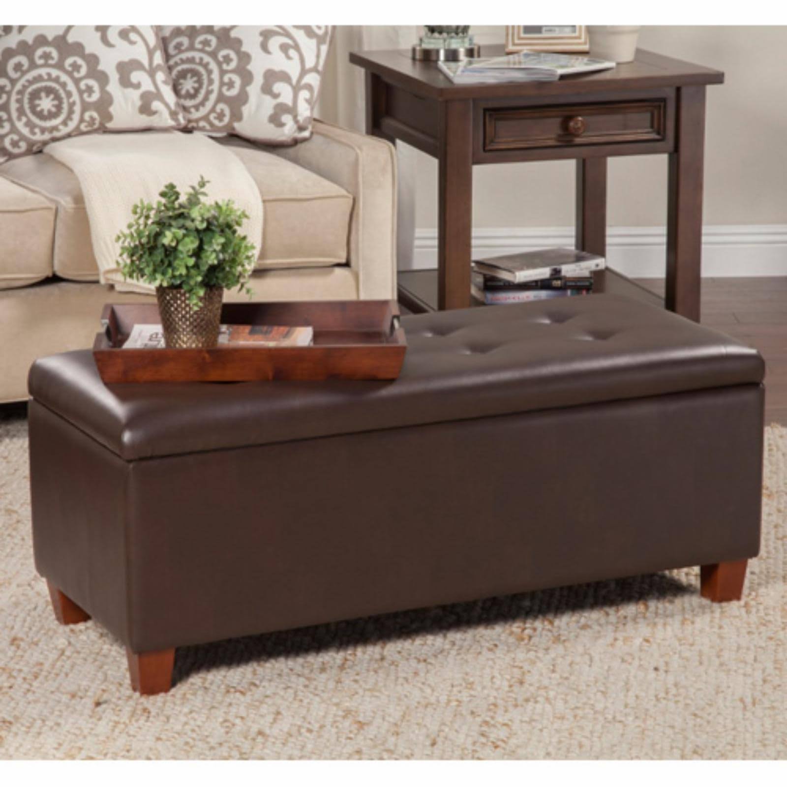 Kinfine USA Large Leatherette Storage Bench 8EGYNM_JF34 Kinfine USA Large Leatherette Storage Bench 8EGYNM_JF34