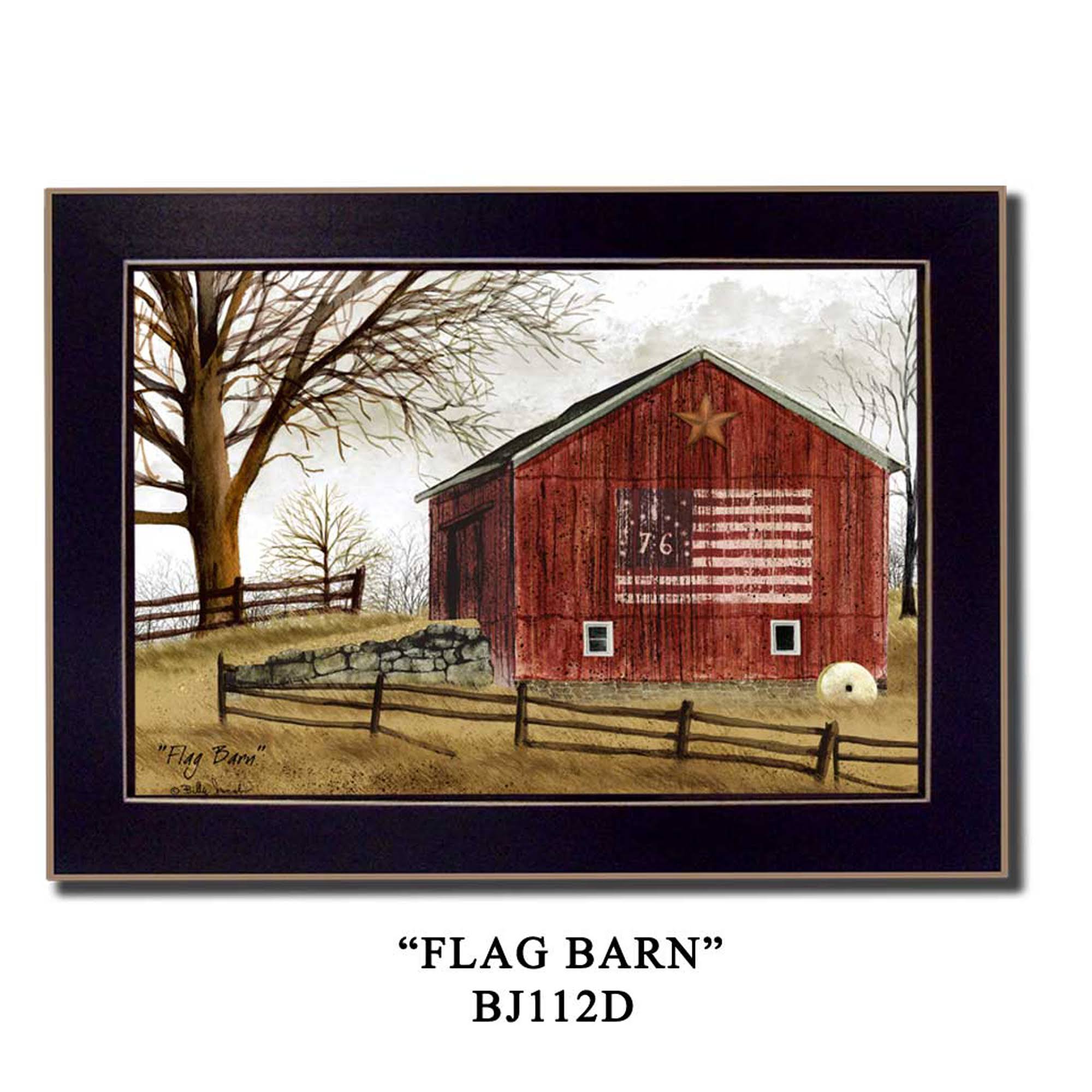 Trendy Decor 4U Flag Barn by Billy Jacobs Framed Painting Print, Size XBXGNM_8XTD
