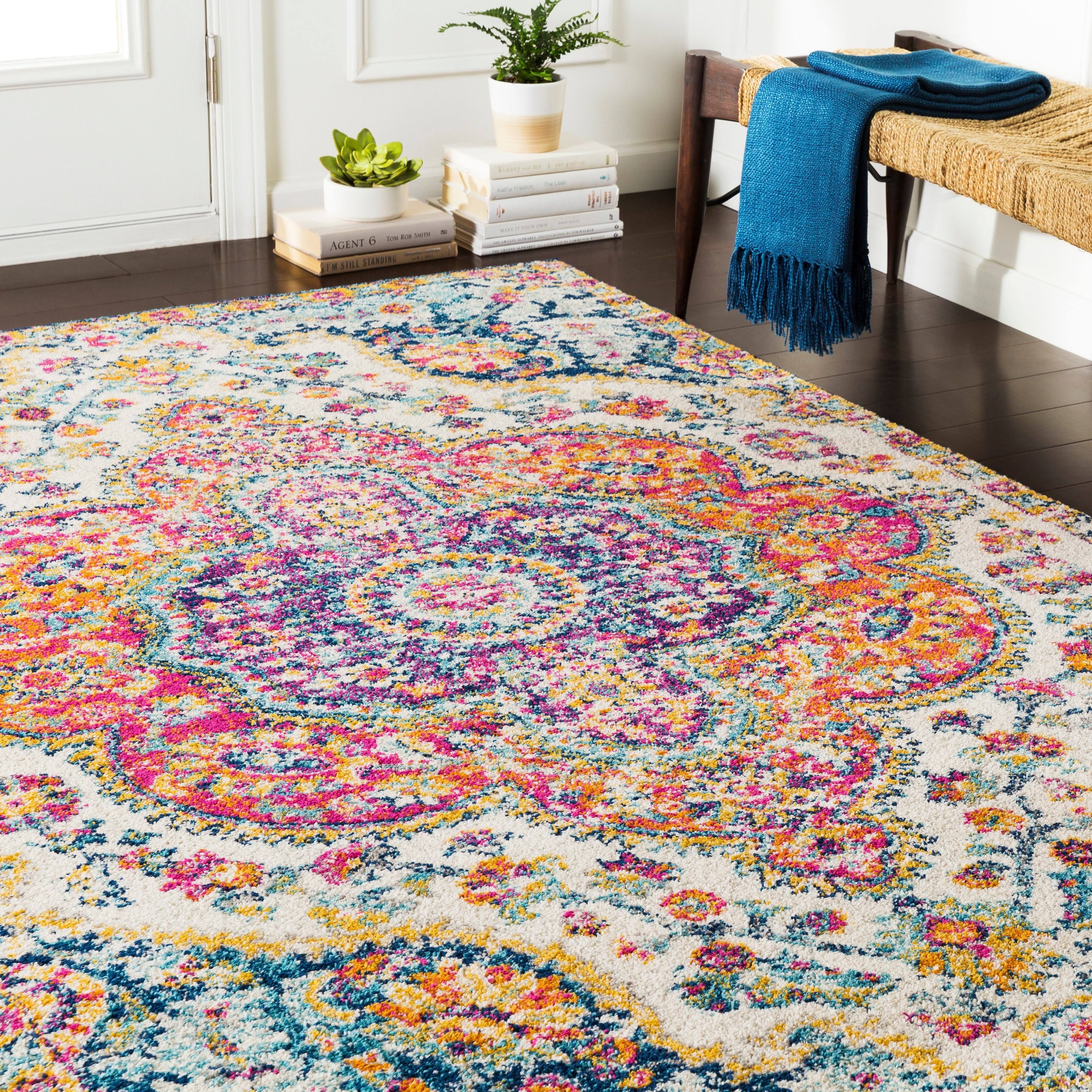 Hal Vintage Boho Traditional Pink Medallion Area Rug - 9'3 SHDTAC_OV3W Hal Vintage Boho Traditional Pink Medallion Area Rug - 9'3 SHDTAC_OV3W
