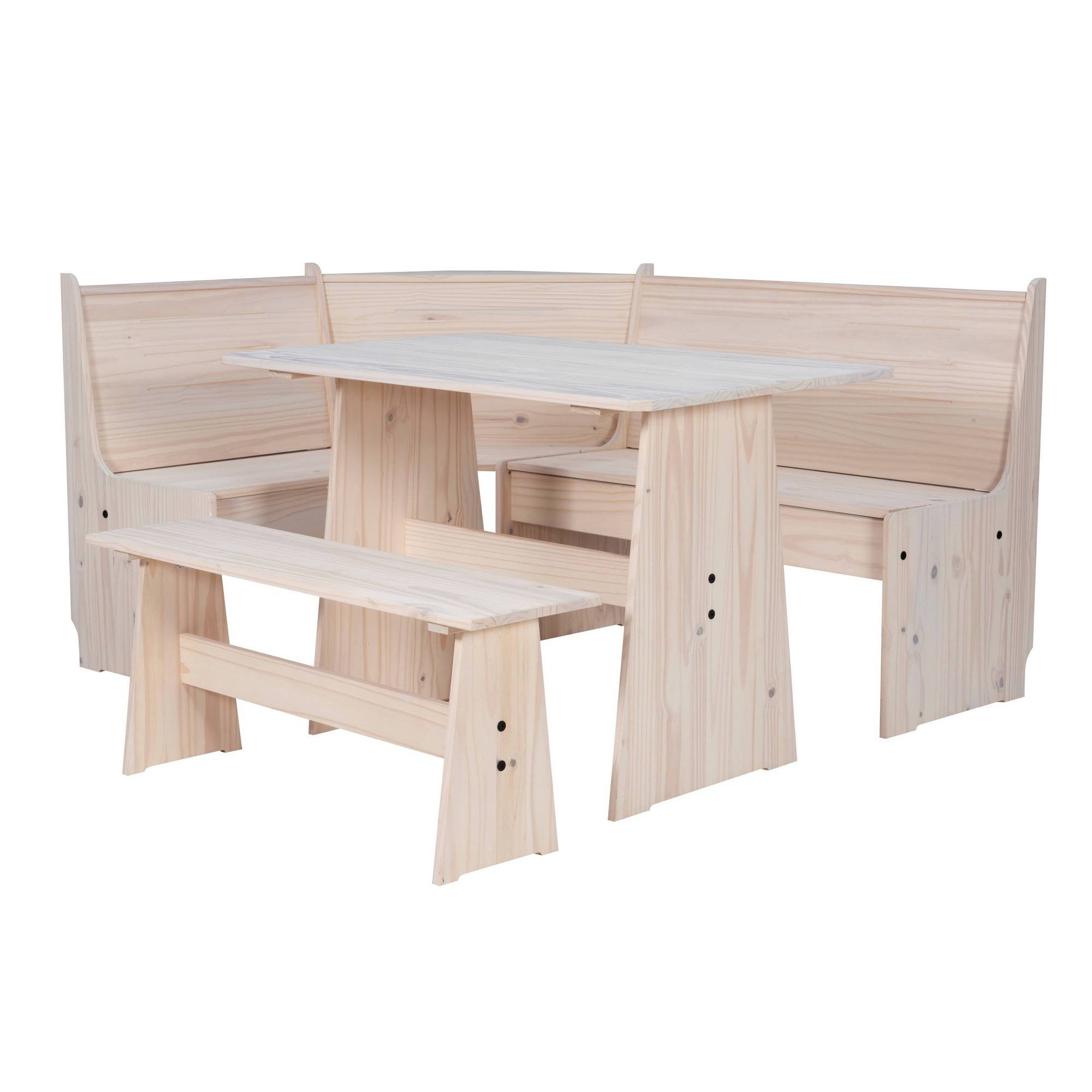 Waldron Corner Breakfast NOOK Dining Set Whitewash - K3J6LK_TDRW Waldron Corner Breakfast NOOK Dining Set Whitewash - K3J6LK_TDRW