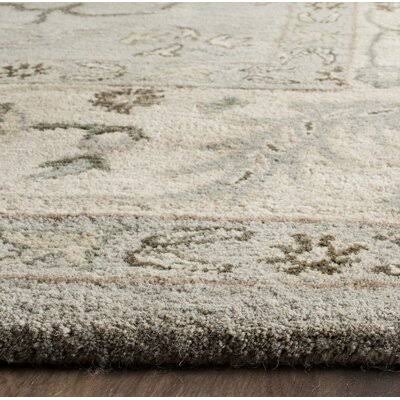 Zellner Oriental Hand-Tufted Wool Beige/Grey Area Rug Birch Lane Rug Size Square 6' LSBHKG_CMOG Zellner Oriental Hand-Tufted Wool Beige/Grey Area Rug Birch Lane Rug Size Square 6' LSBHKG_CMOG