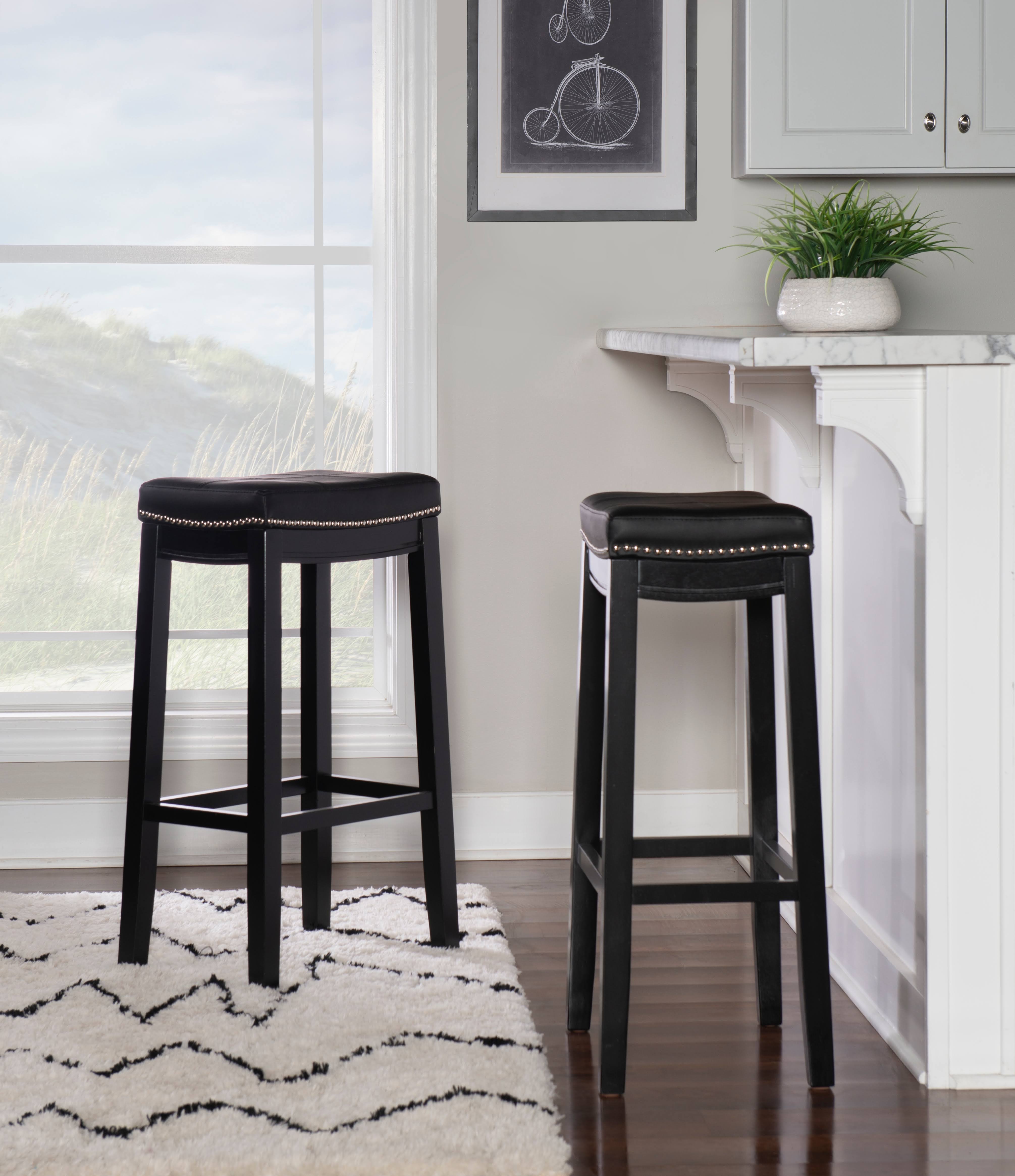 Backless Claridge Black Bar Stool, Black by Ashley MUDRNB_UERN Backless Claridge Black Bar Stool, Black by Ashley MUDRNB_UERN