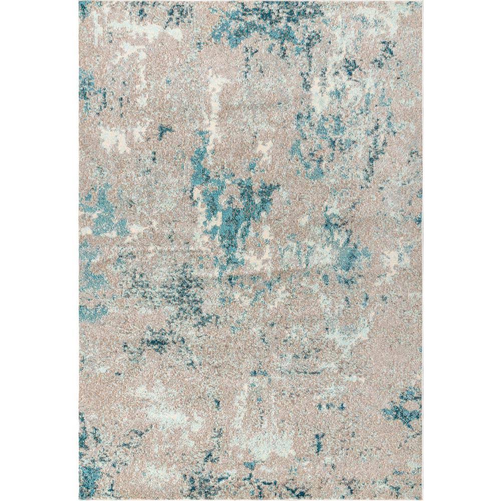 Jonathan Y Contemporary Pop Modern Abstract Vintage Faded Gray/Blue 8 ft. x 10 ft. Area FNQ3I5_YYCF