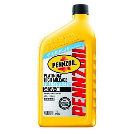 (9 Pack) Pennzoil Platinum High Mileage 5W-30 Full Synthetic Motor Oil, 1 FBPZLS_WVLO