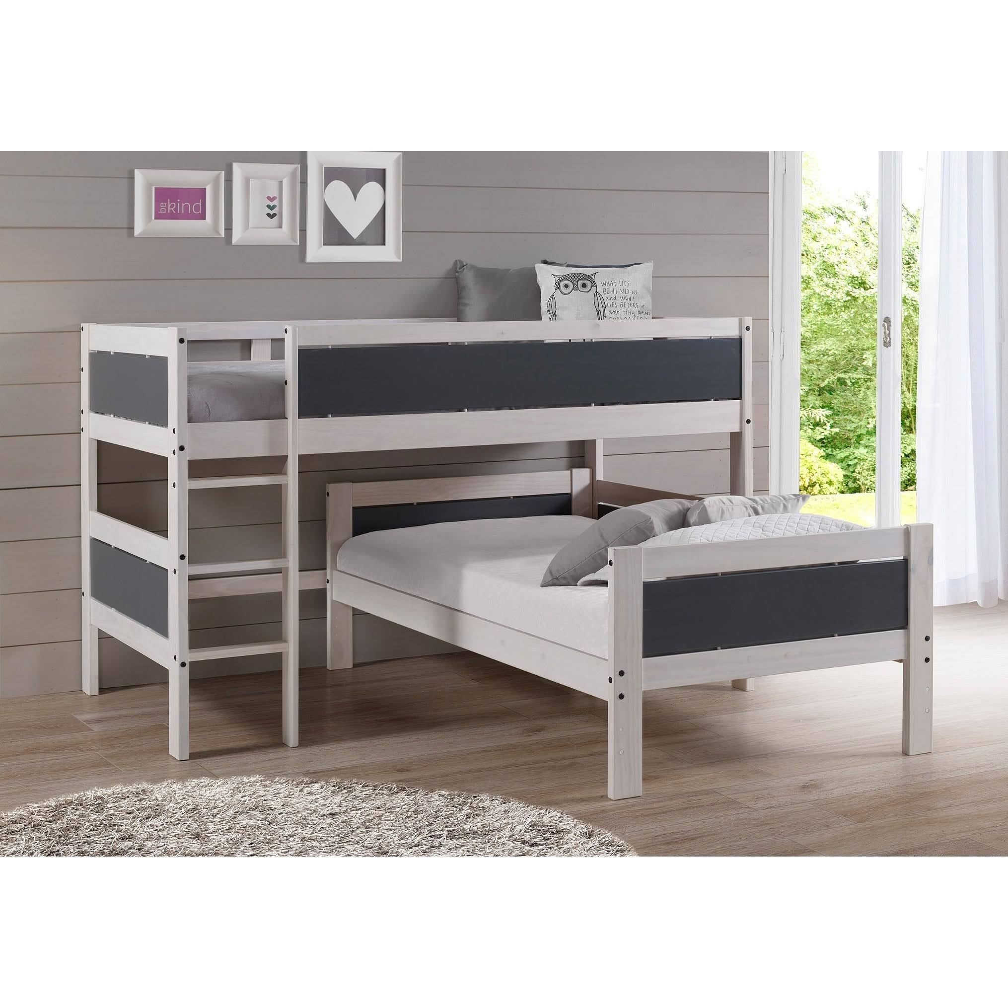 Donco Twin/Twin Low Loft White Wash Dark X6XUZV_CMTC