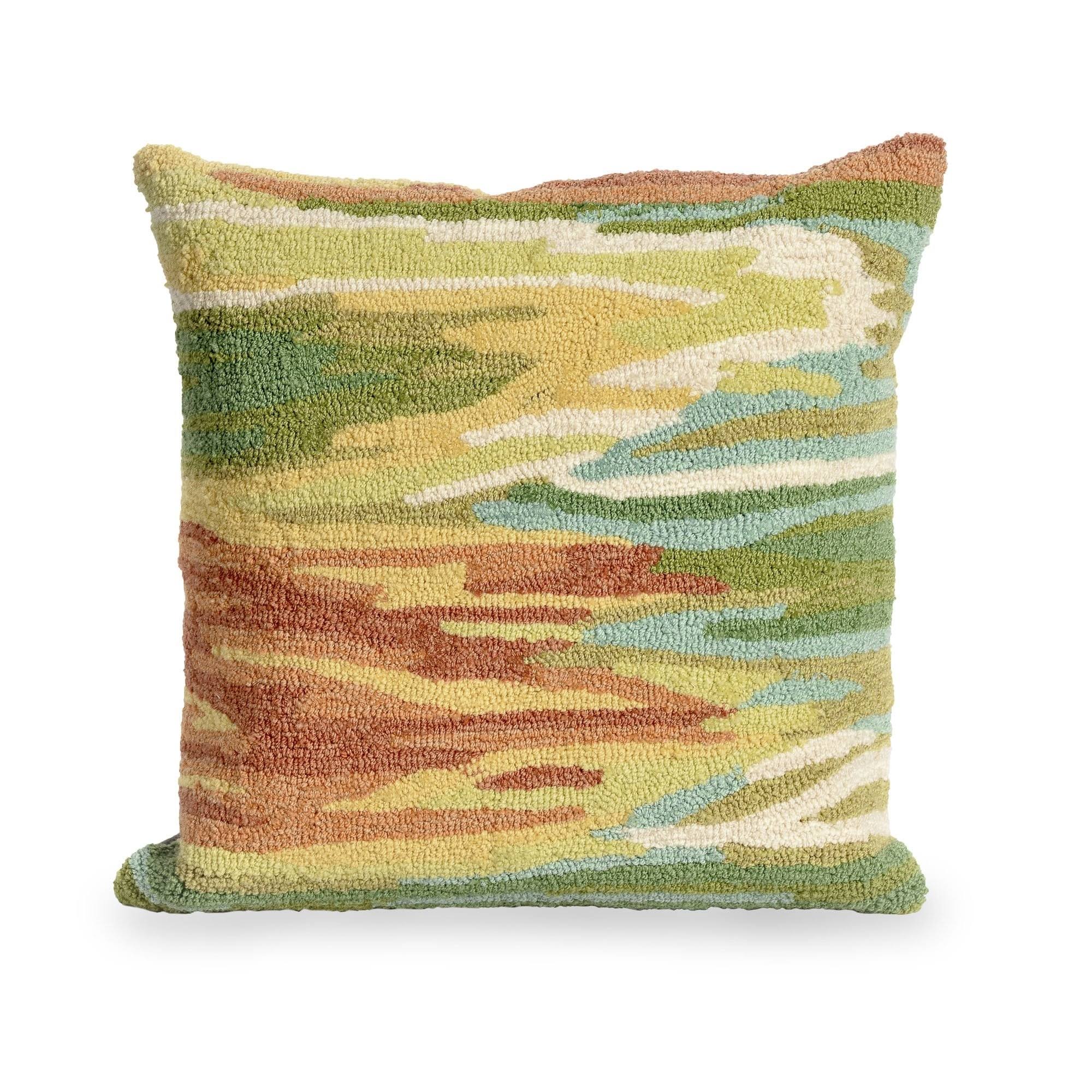 Liora Manne - 7FP8S423706 - Frontporch Watercolor Indoor/Outdoor Pillow Green MHRYVI_BUJM