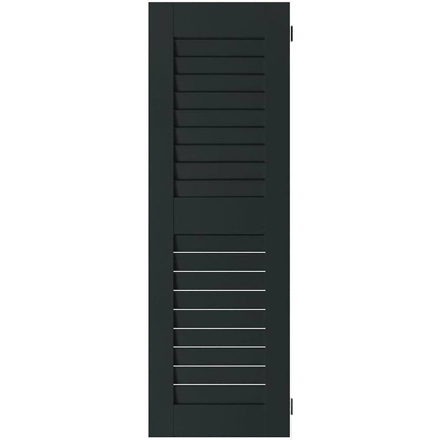 Ekena Millwork 2-Pack 12-in W x 30-in H Black Forest Green Louvered Wood Western Red Cedar Exterior Shutters | IZSA79_7LVR