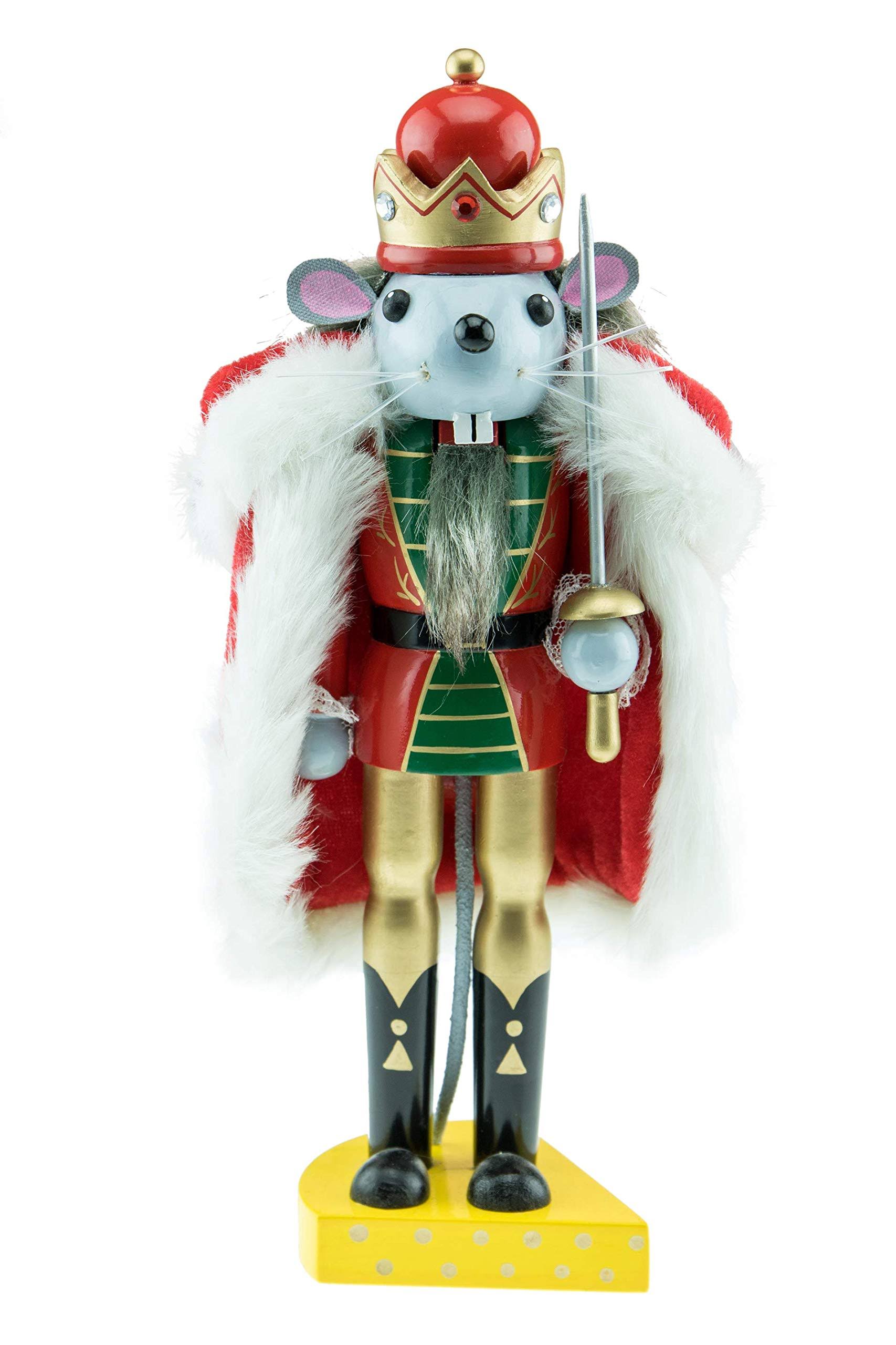 Clever Creations Traditional Mouse King Wooden Nutcracker | Cheese Platform | Festive Christmas Decor | Stands at 5LX0IH_KYDM Clever Creations Traditional Mouse King Wooden Nutcracker | Cheese Platform | Festive Christmas Decor | Stands at 5LX0IH_KYDM