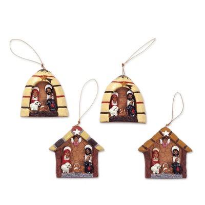 4 Piece Andean Celebration Ceramic Hanging Figurine Ornament Set The Holiday UHE4EQ_G5BG 4 Piece Andean Celebration Ceramic Hanging Figurine Ornament Set The Holiday UHE4EQ_G5BG