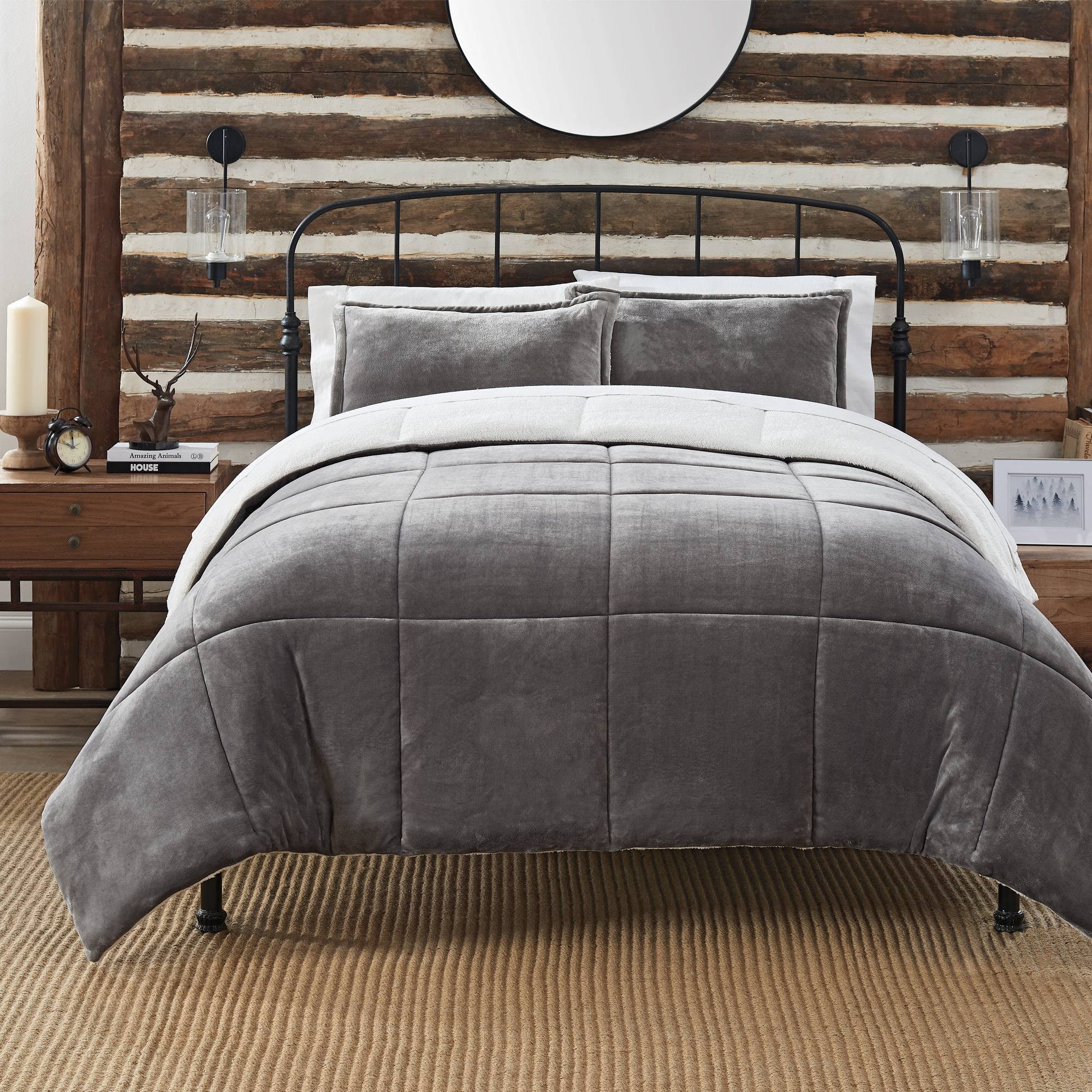 Serta Cozy Plush 3 Piece Comforter Set, Twin - FDBB4R_PMSW Serta Cozy Plush 3 Piece Comforter Set, Twin - FDBB4R_PMSW