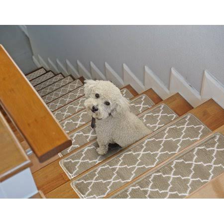 Stair Treads 9 inch by 28 inch by Sussexhome Trellisville Collection Trellis Design Vibrant and Soft Stair Treads, Beige L4AY51_SPJJ Stair Treads 9 inch by 28 inch by Sussexhome Trellisville Collection Trellis Design Vibrant and Soft Stair Treads, Beige L4AY51_SPJJ