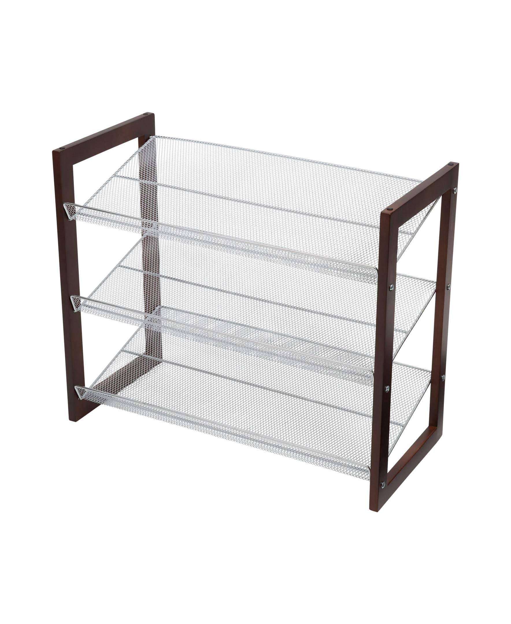 Organize It All 17053 3 Tier Shoe Shelf, Silver/H20DE7_1MVZ Organize It All 17053 3 Tier Shoe Shelf, Silver/H20DE7_1MVZ