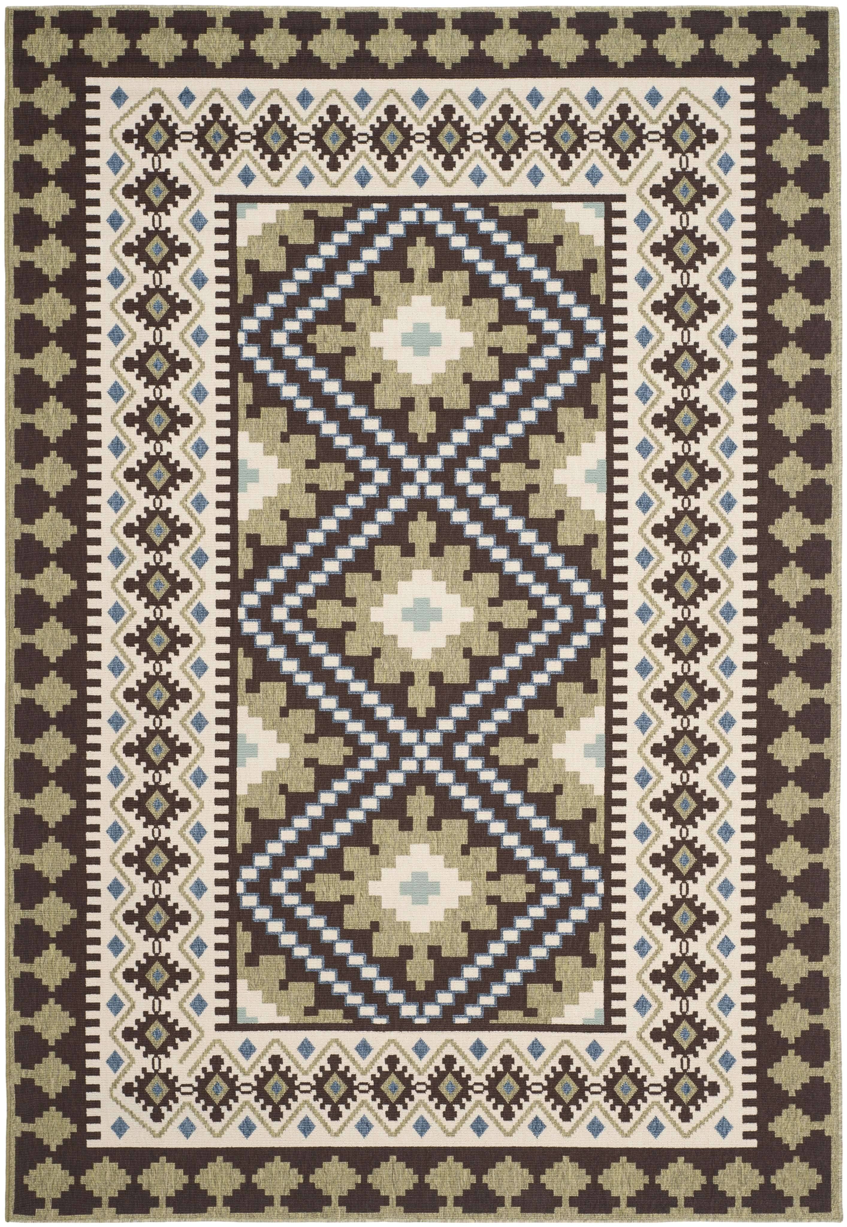 Safavieh Veranda Chocolate/Green 6 ft. 7 in. x 9 ft. 6 in. Indoor/Outdoor Area Z0HUTR_YWCY Safavieh Veranda Chocolate/Green 6 ft. 7 in. x 9 ft. 6 in. Indoor/Outdoor Area Z0HUTR_YWCY