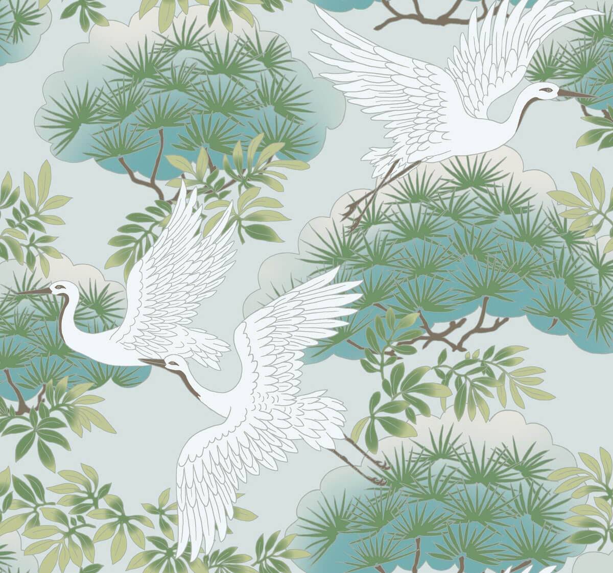 York Wallcoverings AF6589 Teal Sprig Heron 558NRM_AWZN York Wallcoverings AF6589 Teal Sprig Heron 558NRM_AWZN