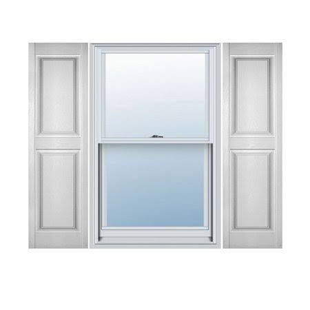 12 in. W x 59 in. H Builders Edge, Standard Two Equal Panels, Raised Panel Shutters, Includes Matching Installation Spikes, 001  DS0VUK_NIJS