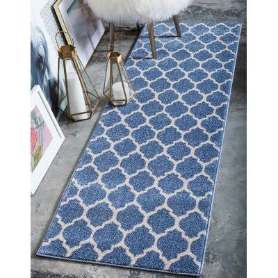 Archie Geometric Light Blue Area Rug Andover Mills Rug Size: Runner 2'7  NVAV33_SSQG