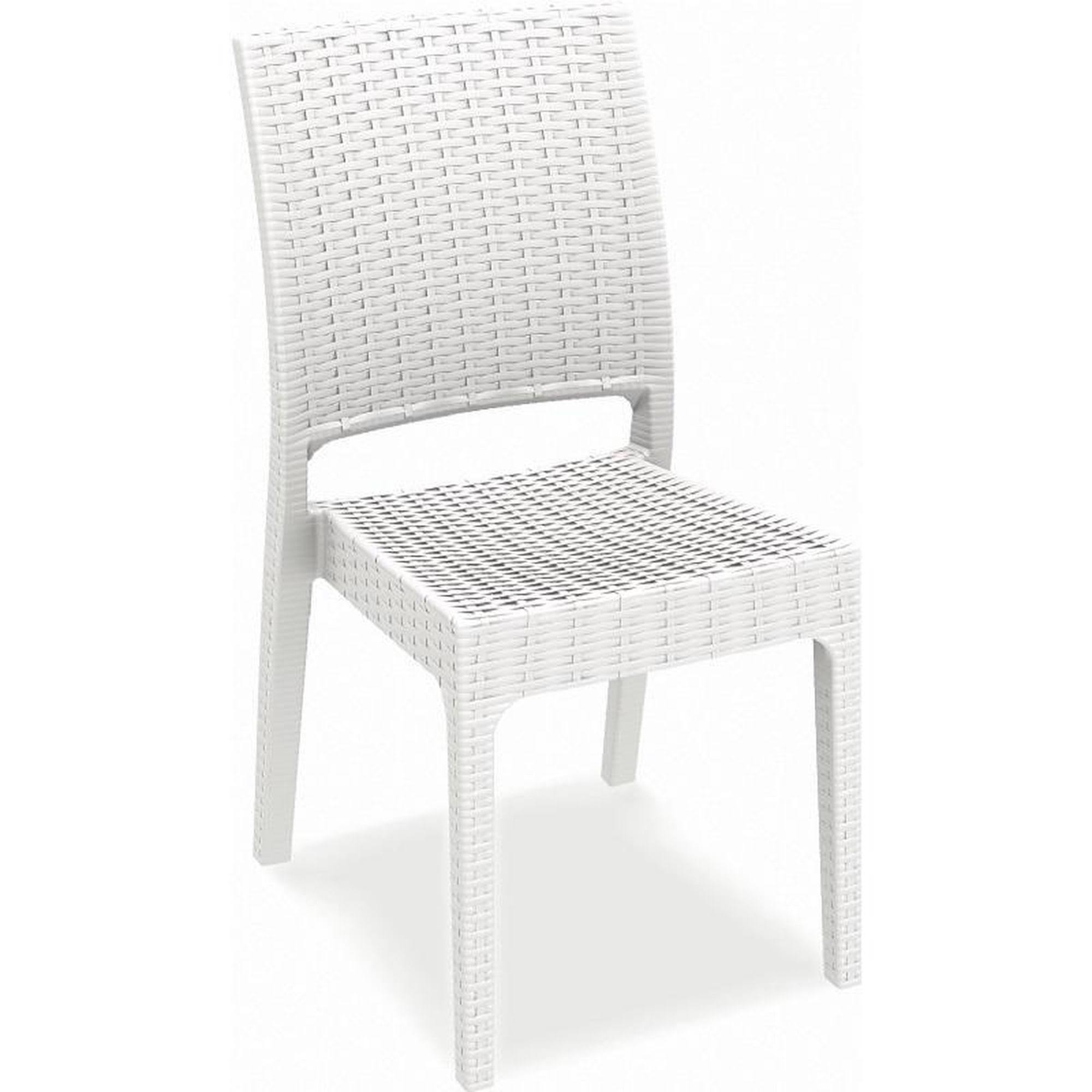 Florida Resin Wickerlook Dining Chair White, Set of RFALM6_ATCU Florida Resin Wickerlook Dining Chair White, Set of RFALM6_ATCU