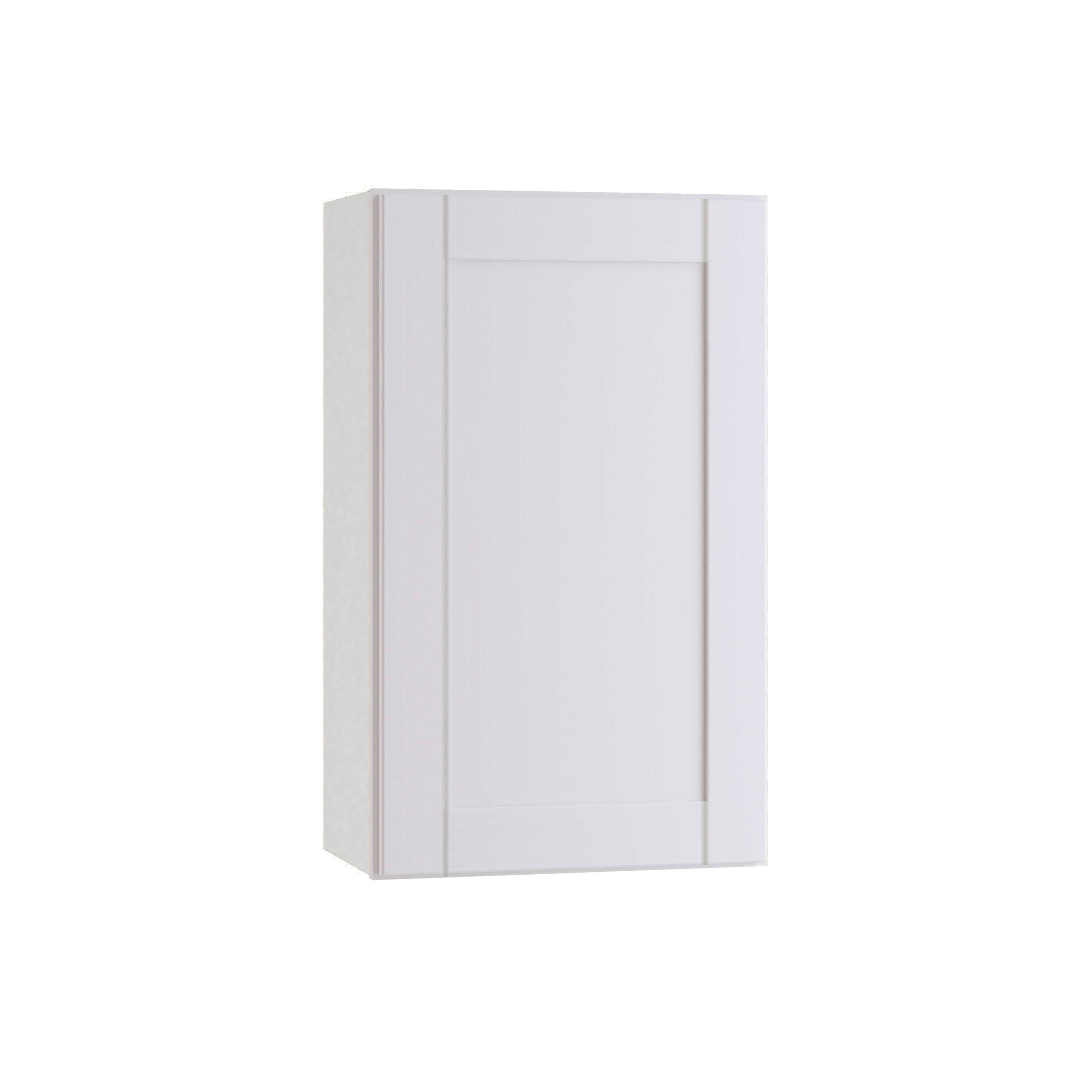 Luxxe Cabinetry 18-in W x 30-in 30-in H x 12-in D Vinyl White Thermofoil Maple Door Wall Fully Assembled Stock (Prefabricated) YS7NXD_ZEYP