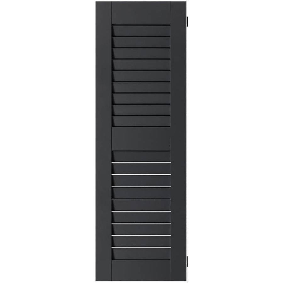 Ekena Millwork RWL15X043BLW Exterior Real Wood Western Red Cedar Open Louvered Shutters (Per Pair), Black, GEMW7I_S3W5