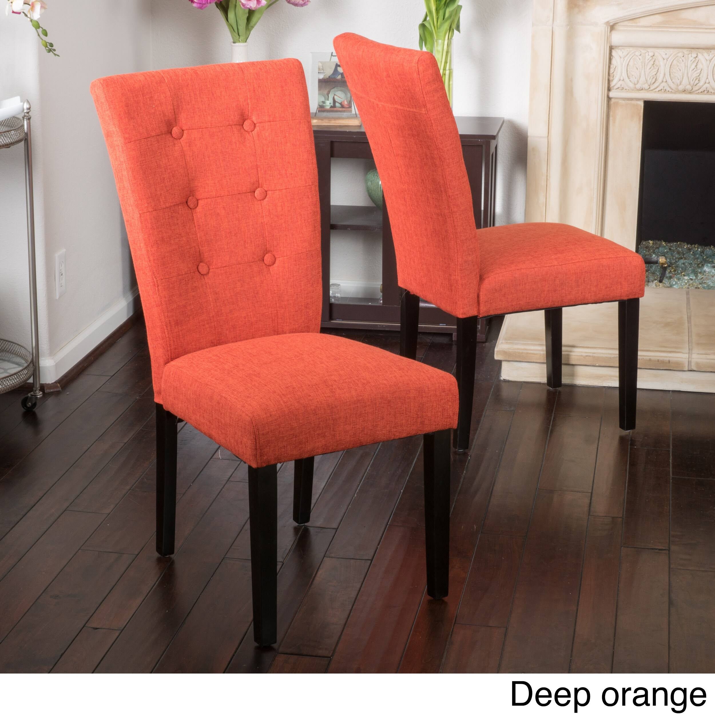 Set of 2 Angelina Dining Chair Deep Orange - Christopher Knight XRF01L_CFUV Set of 2 Angelina Dining Chair Deep Orange - Christopher Knight XRF01L_CFUV