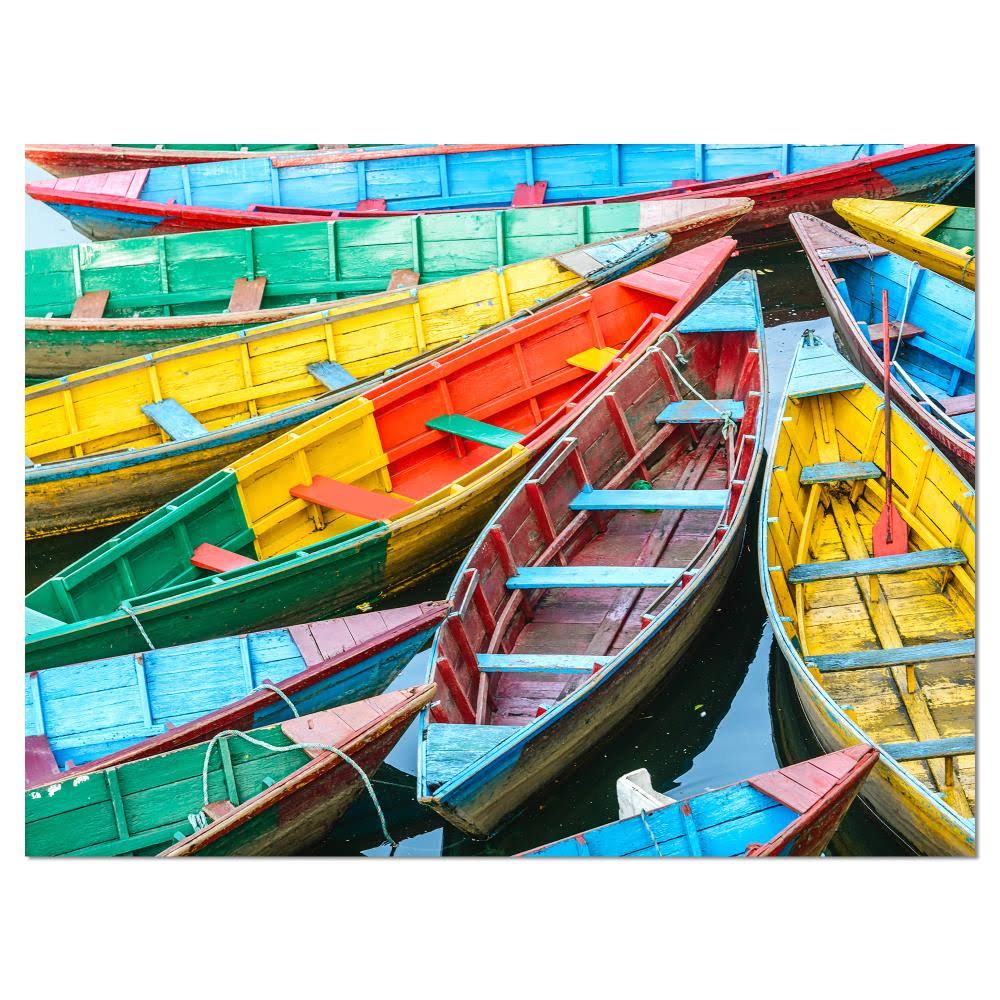 Design Art 'Rowing Boats on The Lake in Pokhara' Photograph, EPACBA_XXZO