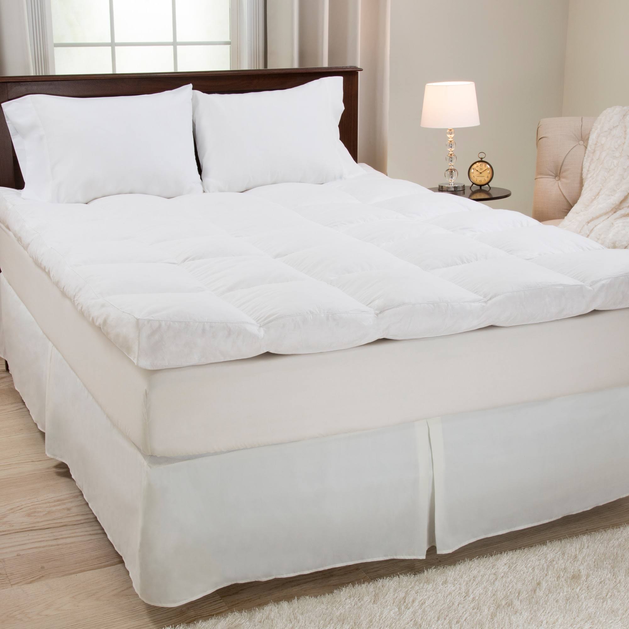 Down Duck Feather 4 Gusset Mattress Topper King White Yorkshire BOAMTM_ZHHM Down Duck Feather 4 Gusset Mattress Topper King White Yorkshire BOAMTM_ZHHM