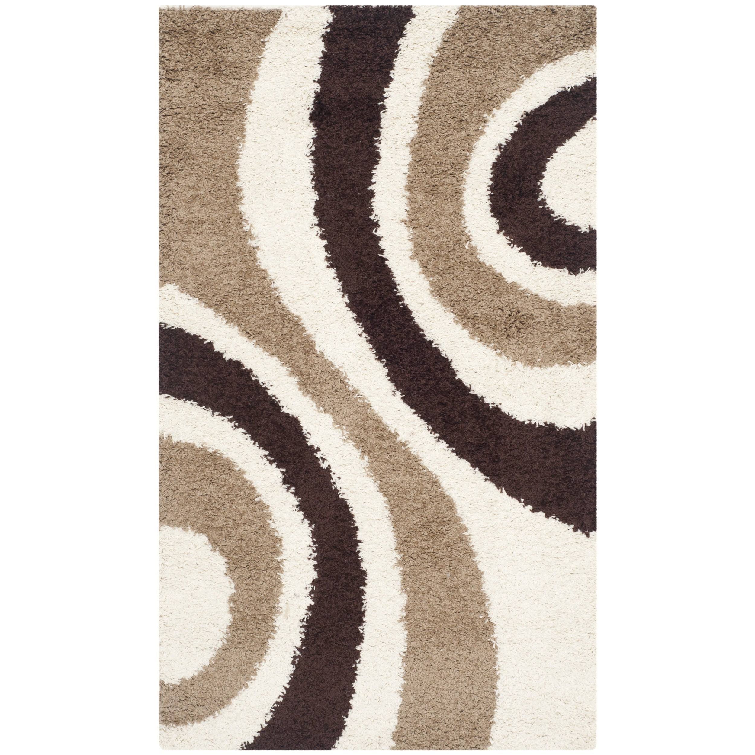 Safavieh Art Shag Ivory/Brown 3 ft. x 5 ft. Area UORUE1_FLEQ Safavieh Art Shag Ivory/Brown 3 ft. x 5 ft. Area UORUE1_FLEQ