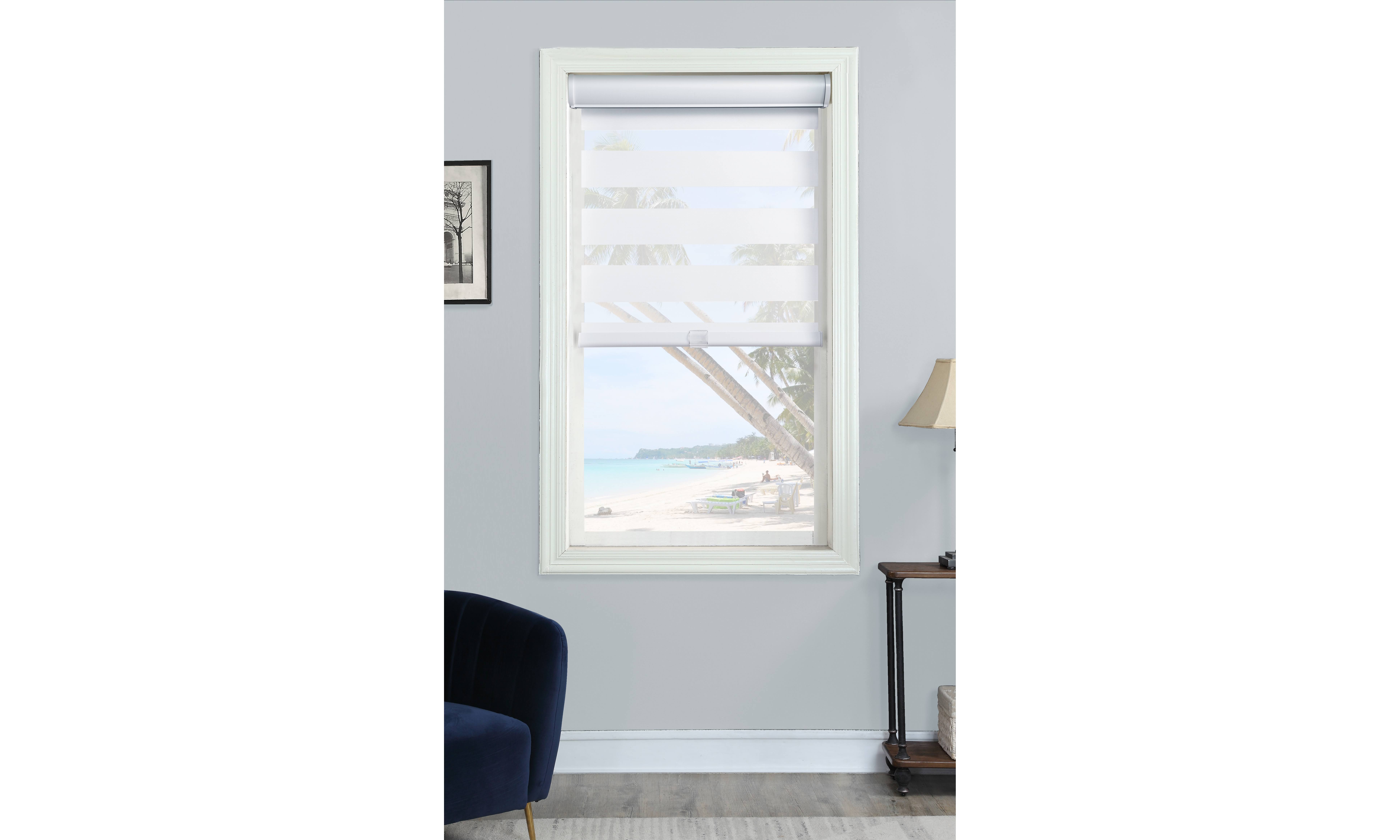 Cordless Light Filtering Layered Shade 63 inch x 72 inch XRYTUD_DYGD