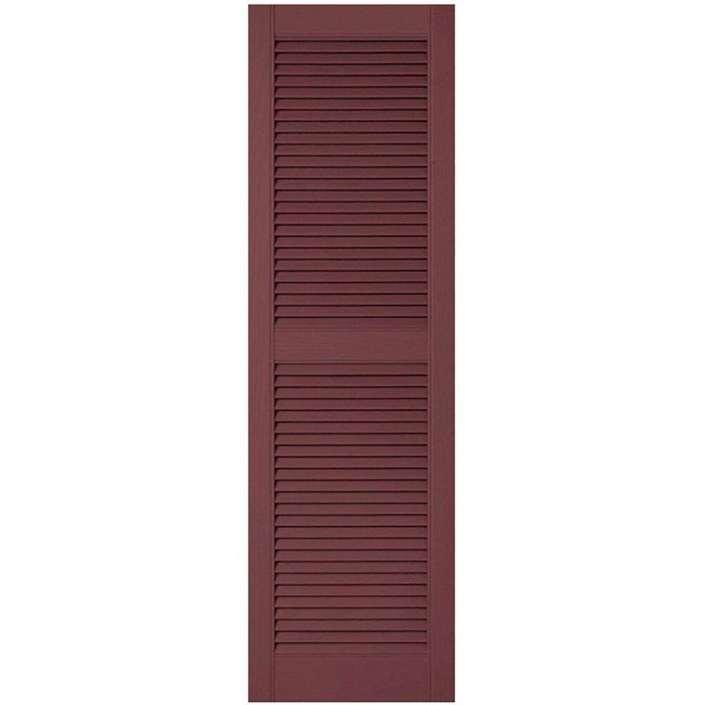 18 inchw x 42 inchh Lifetime Vinyl, Custom Straight Top Center Mullion, Open Louver Shutters, GXFLYS_NOUB 18 inchw x 42 inchh Lifetime Vinyl, Custom Straight Top Center Mullion, Open Louver Shutters, GXFLYS_NOUB